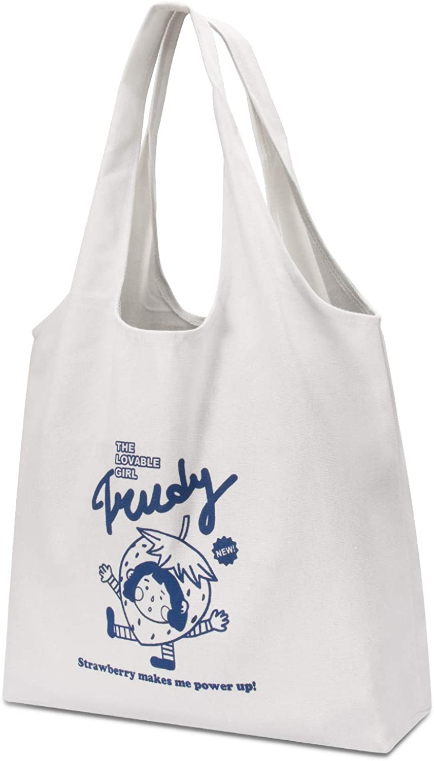 CGBE Canvas Tote Bag, Reusable Grocery Bags With Inner Pocket, Large Capacity Shopping Tote Bag For Women Machine Washable - Image 1